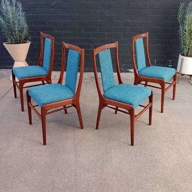 Set of 4 Mid-Century Modern Sculpted Walnut Dining Chairs, c.1960’s 
