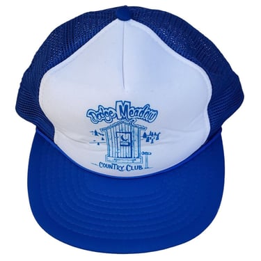 Speedway Golf Trucker Hat Dodge Meadow Country Club Mesh Foam Baseball Cap Blue 