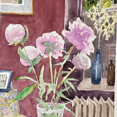 Susan Greenstein | &quot;Peonies and Morning Light&quot; Framed