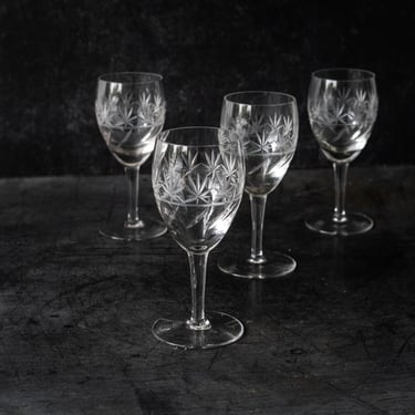 Cut Crystal Wine Glass Set of 4