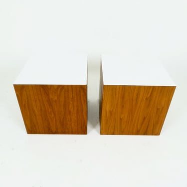 Two Piece Walnut & Laminate Cubes Coffee Table