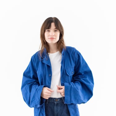 Vintage Matisse Blue Oversized Side Snap Coat | Unisex Utility Work Jacket | Made in USA | L | 