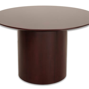 Modern Cherry Stained Round Dining Table