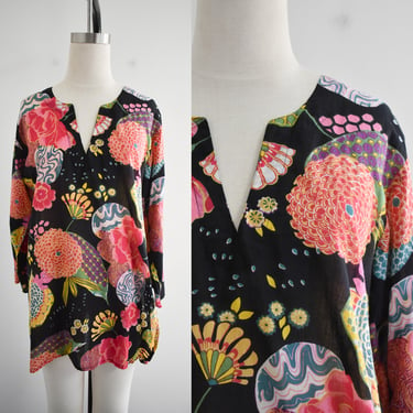 1990s/Y2K Indian Cotton Tunic Blouse 