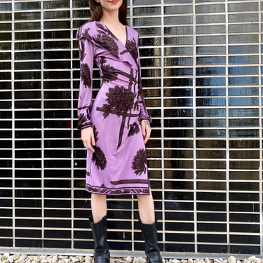 Lavender Leonard Silk Wrap Dress