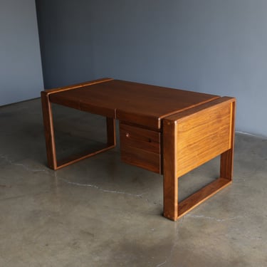 Lou Hodges Handcrafted Walnut Desk for California Design Group, 1979