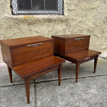 Mid century end table Kent Coffey step table modern night stands a pair 