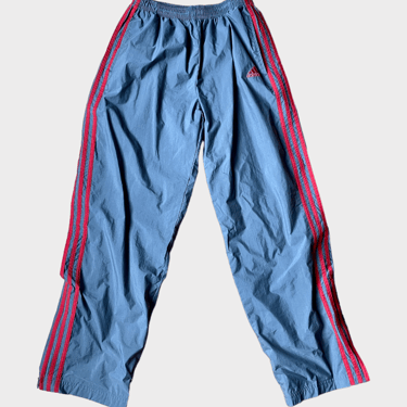 Y2K Adidas Gray and Red Track Pants (L)