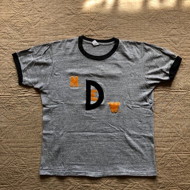 60s Felt Letter Ringer Tee Small Medium 