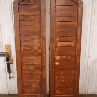 Pair of French country wooden shutters 
