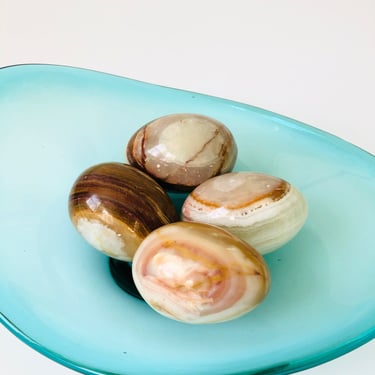 Set of 4 Vintage Alabaster Stone Eggs 