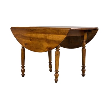19th Century Country French Provincial Walnut Drop Leaf Table 