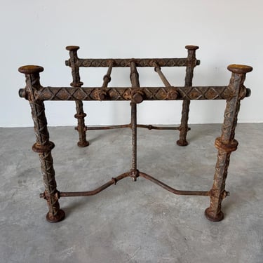 Vintage Brutalist Rebar  End Table  Base In The Style of Ilana Goor 