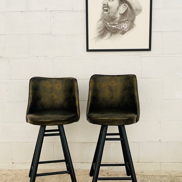 Black Swirl Vinyl Counter Stools