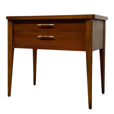 Free shipping within Continental US - Mid-century modern one-Drawer End Table with Brass tone Handles, 1960s 