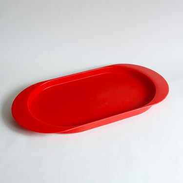 Vintage Acrylic Tray by Dero, Red Serving Tray, Made in Canada, Vintage 1980's 