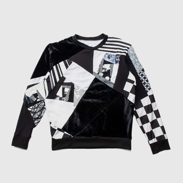 black + white 'all-over reroll' sweatshirt