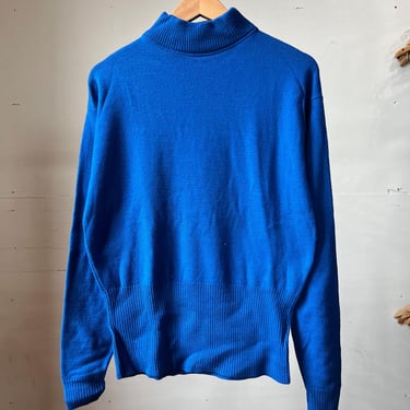 Med, Vintage 1980s Blue Pendleton Sweater, Deadstock, Turtle Neck, P 