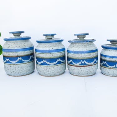 Hand Spun Ceramic Kitchen Canisters 