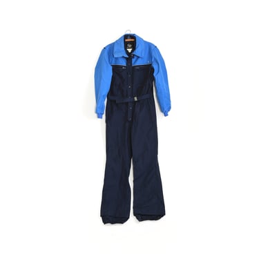 Roffe Ski snowsuit | Vintage 80s Mens blue Roffe ski snowboarding snowsuit coveralls 