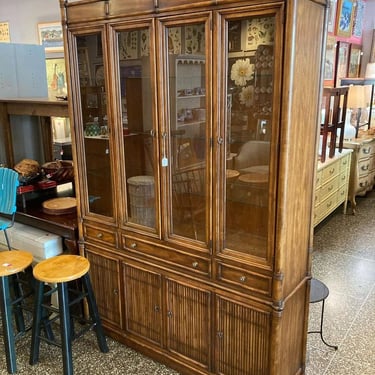 Drexel faux bamboo china cabinet 55” x 16.5” x 82” Call 202-232-8171 to purchase