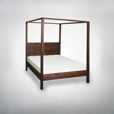 Four poster bed Wood Canopy bed frame, platform bed- walnut king queen and full sizes 