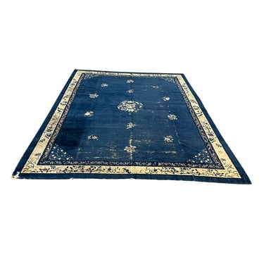 Antique Blue Chinese Rug 8'11&quot; x 11'4&quot;