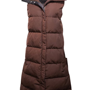 Theory - Brown Long Puffer Vest Sz M