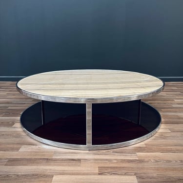 Huber" Onyx & Chrome Coffee Table by Rodolfo Dordoni for Minotti 