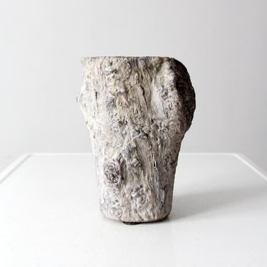 vintage faux bois vase 