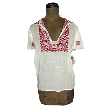 1920s embroidered peasant blouse 
