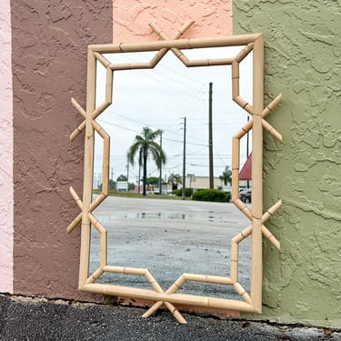 Modern Lanai Rattan MIrror