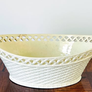 Antique French Creamware Basket