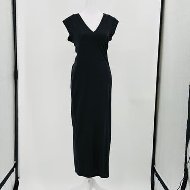 Frame Designer Full Length T Shirt Dress in Black. Size: Small 
