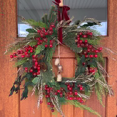 Rustic Red and Wild Black Berry Wreath