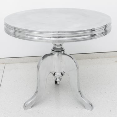 Baroque Revival Chrome Round Side Table