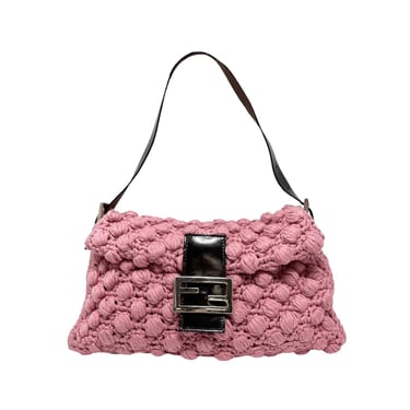 Fendi Pink Crochet Mamma Baguette