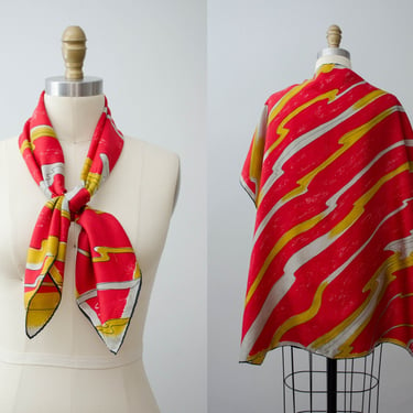 large square silk scarf | red Vera scarf | red silk scarf 