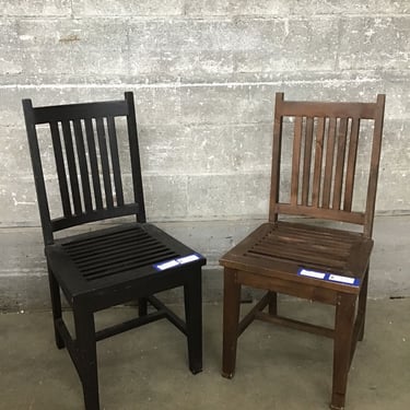 Indonesian Slatted Chair Pair (Seattle)