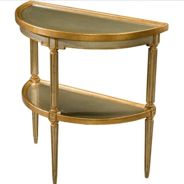 Theodore Alexander Venetian Waters Eglomise Demilune Console Table 