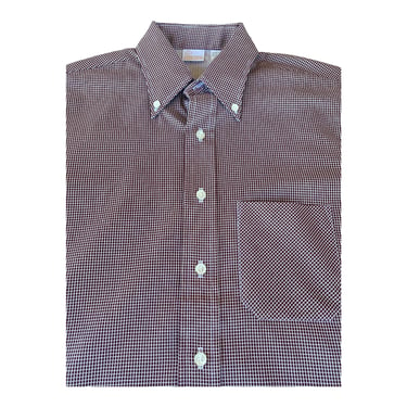 Vintage New Old Stock Mens Size Medium Button Down Checkered Half Sleeve Shirt, Retro 70s 
