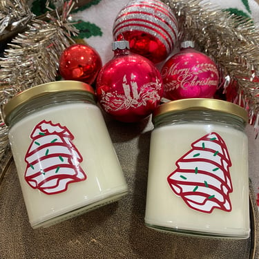 Hand Poured Soy Candles. Snack Tree. Lil Tree Snack Pattern. 