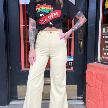 70s buttery yellow bellbottoms