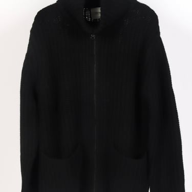 Majken Zip Cardigan Coat - Black