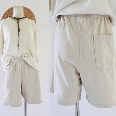 champion drawstring shorts - 28-36- vintage 90s y2k womens size small medium casual comfortable cotton pockets elastic logo knit gym 