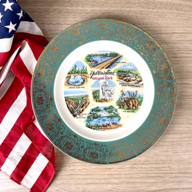 Yellowstone National Park souvenir plate - 1950s vintage 
