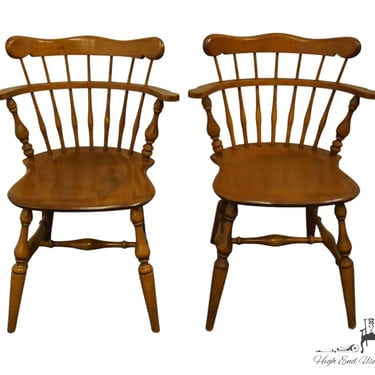 Set of 2 ETHAN ALLEN Heirloom Nutmeg Maple Comb Back Dining Side Chairs 10-6040 