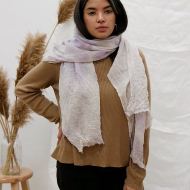 wool gauze scarf, bridal shawl, lightweight scarf, naturally dyed scarf, lavender scarf 