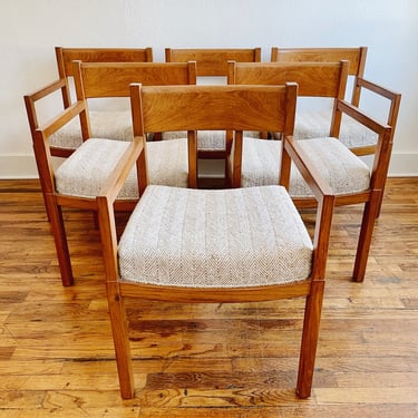 Mid Century Modern Upholstered Captains Chairs