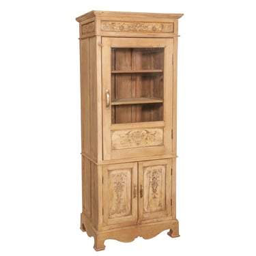 Narrow Teak Cabinet with Glass